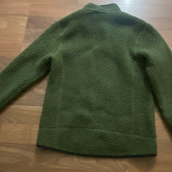 Patagonia Olive Green Deep Pile Fleece 1/4 zip Women’s pullover XS - Picture 2 of 4